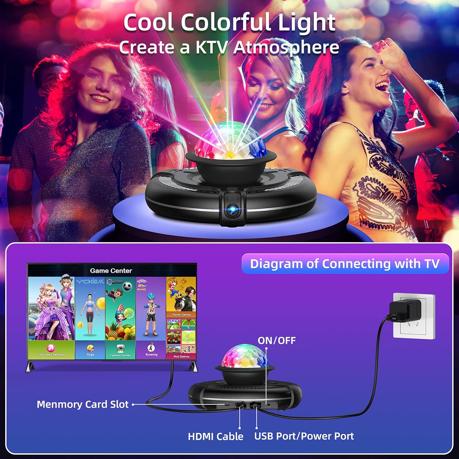 Dance Mat Games for TV - HDMI Wireless Musical Electronic Dance Mats with HD Camera, FWFX Double User Exercise Fitness Non-Slip Dance Step Pad Dancing Mat for Kids & Adults