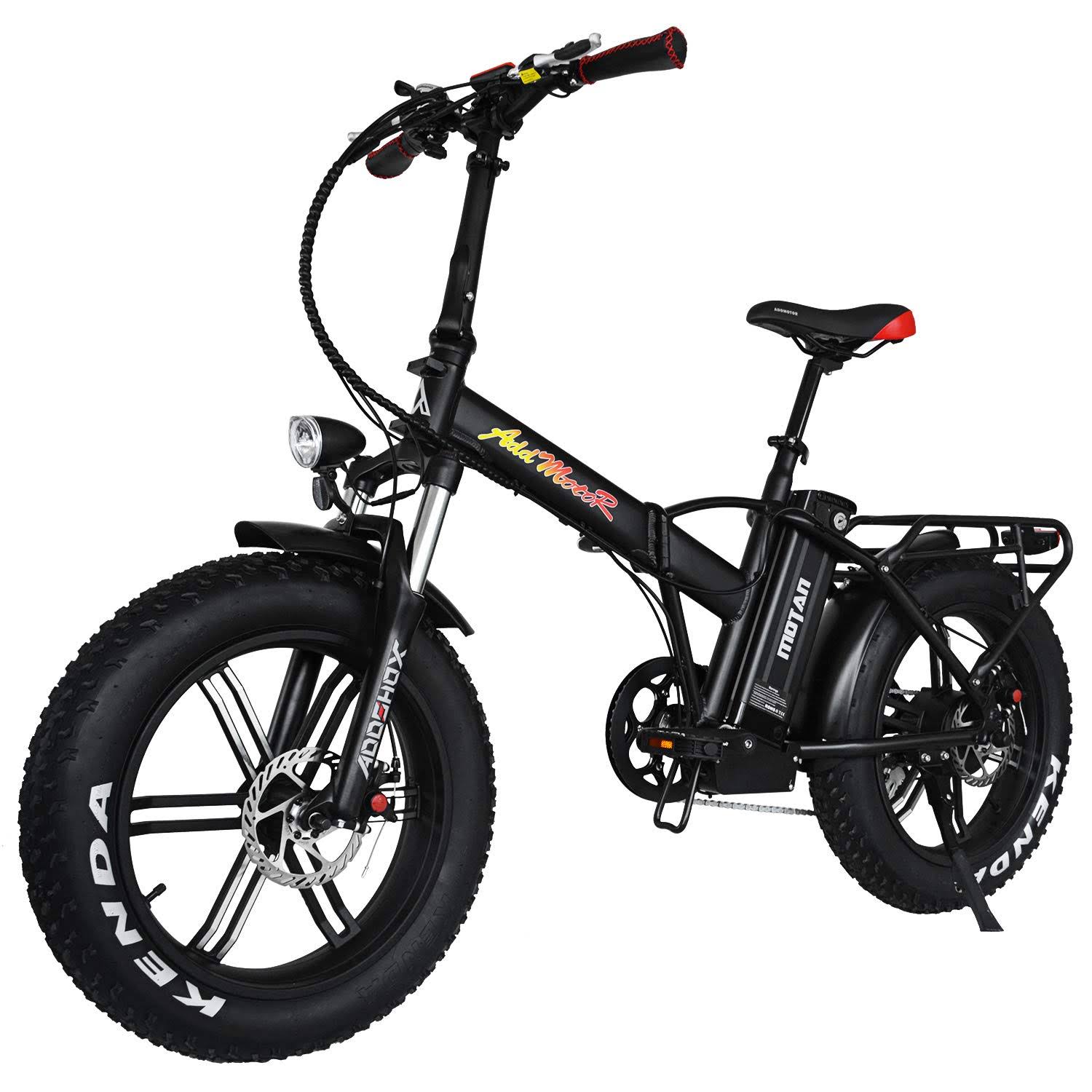 Addmotor MOTAN Electric Bikes Foldable E-Bikes Fat Tire 750W 48V Electric Folding Integral Wheels Bicycles Mountain Ebikes M-150 R7, Black - Megean