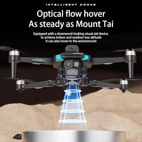 Drone For Adult,4.5" Screen,5G Remote Controller With Camera,6K HD Camera FPV Live Video,Altitude Hold Gesture Selfie One Key Take Off Landing 3D Flips Waypoint Fly Drone (2 Batteries)