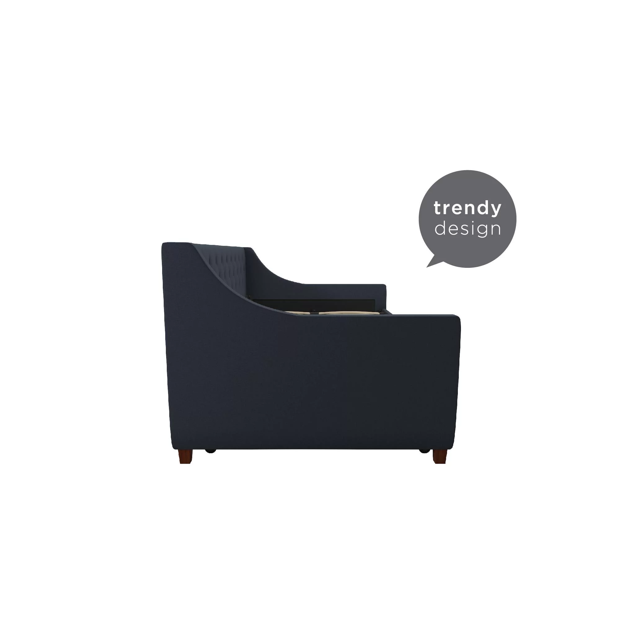 Novogratz Her Majesty Daybed and Trundle, Blue Linen