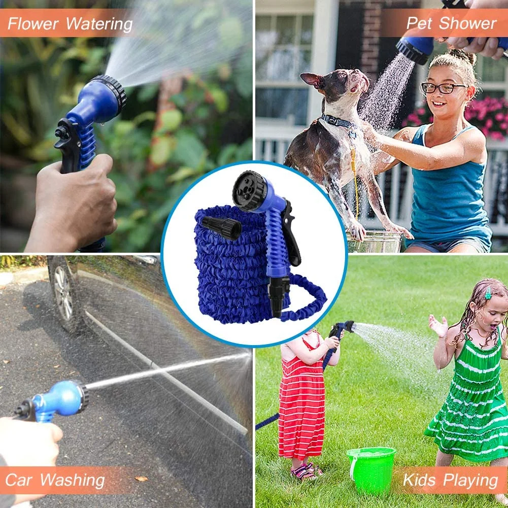 AmazingForLess Expanding Flexible Water Hose Garden Hose - (100ft) Water Garden Hose with 7 Setting-Spray Nozzle - Curated Treasures Market