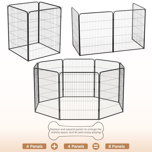 BestPet Dog Playpen Indoor 40 inch 16 Panels Metal Dog Pen Pet Dog Fence Outdoor Exercise Pen with Doors,Pet Puppy Playpen for RV Camping Yard, Black