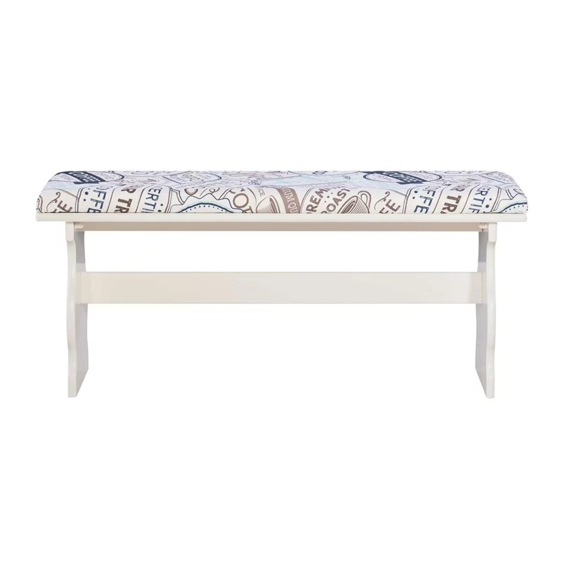 Linon Natasha Wood Corner Nook Dining Set in White