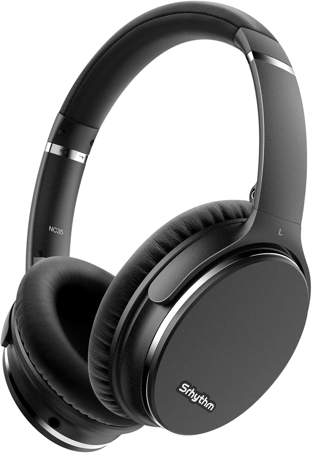 Srhythm NC35 Noise Cancelling Headphones Wireless Bluetooth 5.0, Fast Charge Over Ear Lightweight Headset with Microphones,Mega Bass 50+ Hours’ Playtime Pack of 2