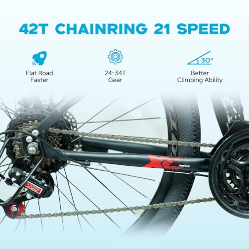 Electric Bike for Adults, 350W 26" Ebike for Teens 21 Speed 20Mph Up to 40Mile with Dual Disc Brake Commute E-Bike E-MTB for Men Women Electric Bicycles UL 2849 Tested