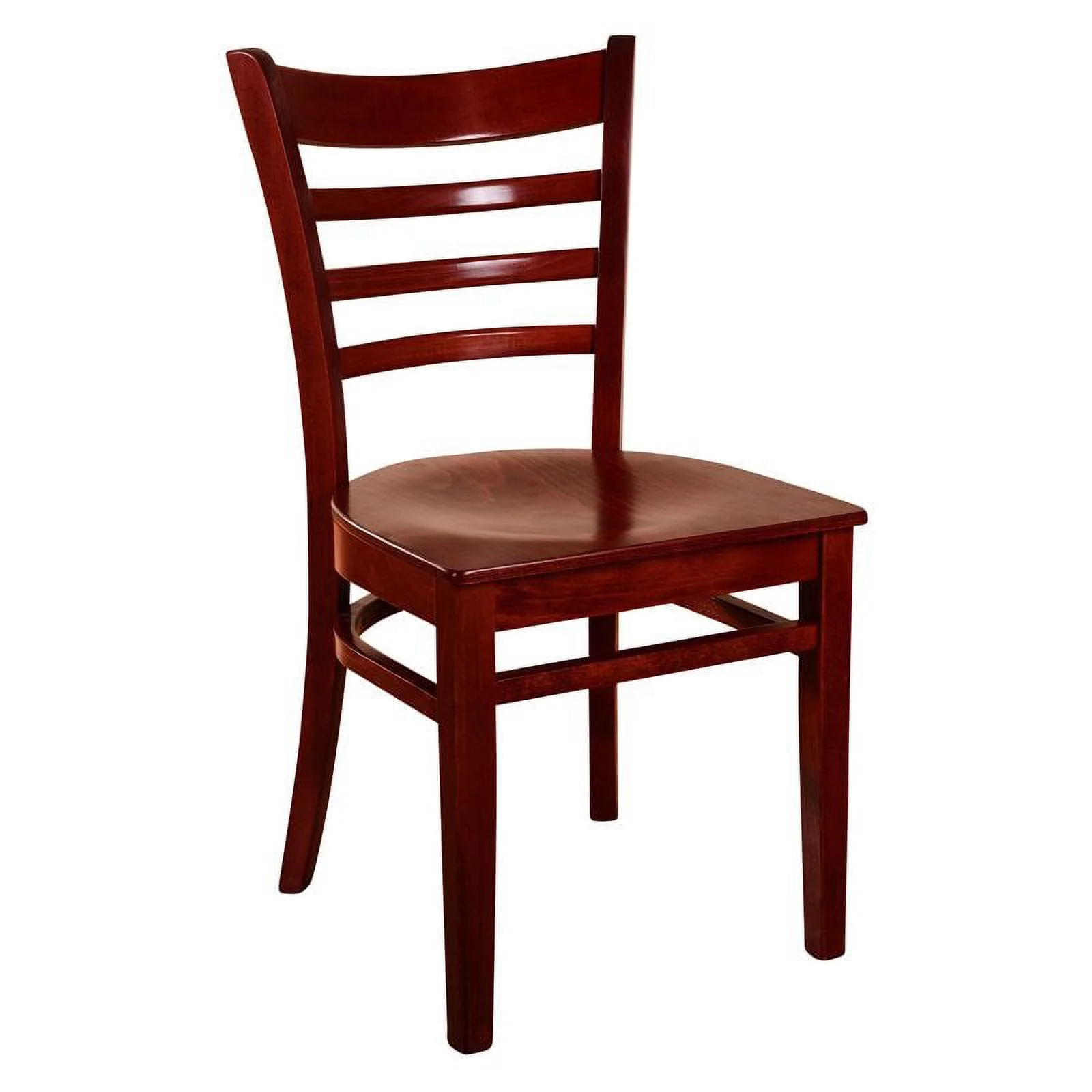 Ladderback Side Chair in Mahogany with Wood Seat (Set of 2)