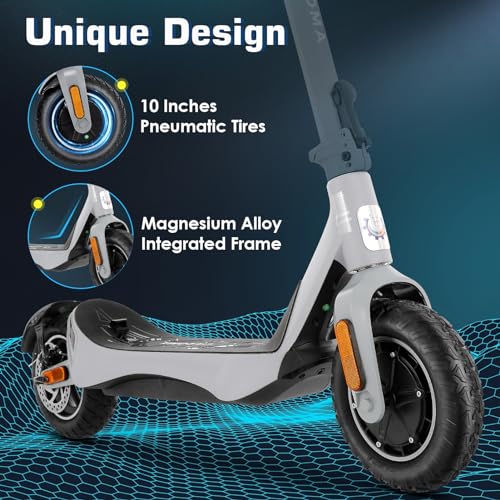 Caroma Electric Scooter, Peak 850W Powerful Motor, 30 Miles Long Range and 36 MPH Top Speed, Turn Signal & Cruise Control, Folding Electric Scooter Adults with Wide Pneumatic Wheel