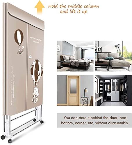 MASERA Portable Mute Silent Electric Warm Air Dryer, Portable Heated Clothes Drying Machine Remote Control-1500-1800W-4 Gears-22.5x29x16.5cm (Remote Control)