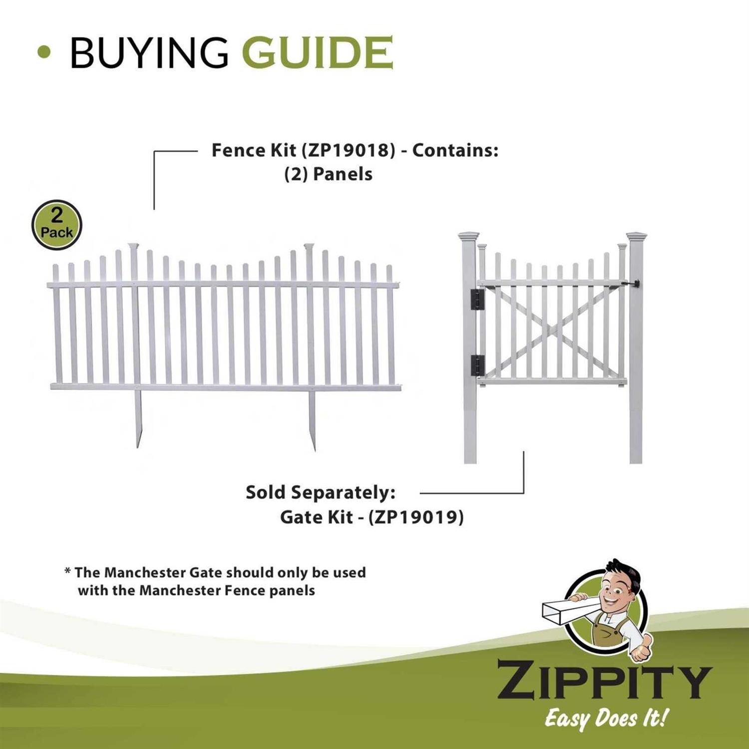 Zippity Outdoor Products ZP19018 Manchester No-Dig Vinyl Fence White - Shop Hardware Tools Online Store