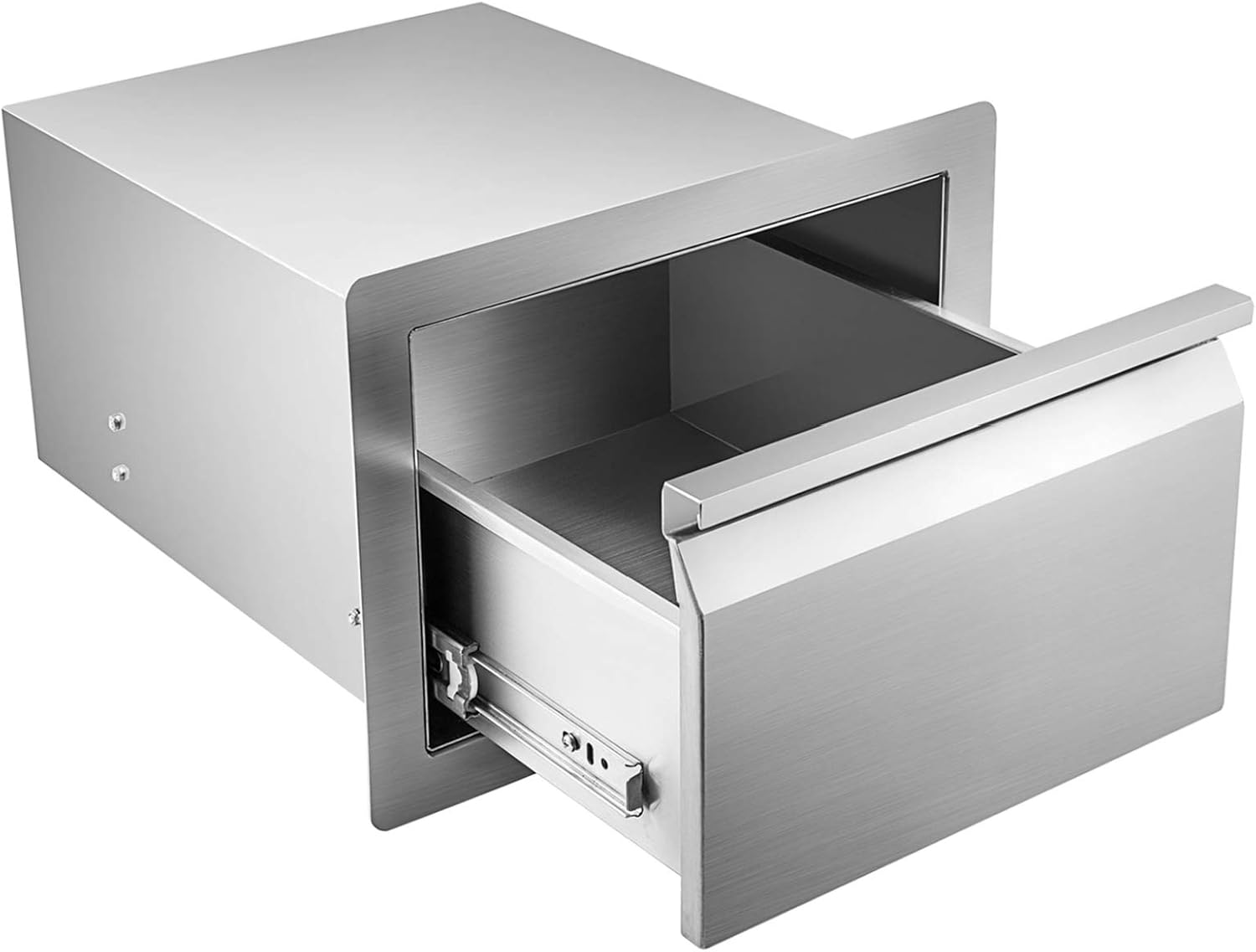 Hottoby Outdoor Kitchen Drawers Stainless Steel Double Access BBQ Drawers Box Frame Style Flush Mount for Outdoor Kitchen Cabinets& BBQ Island/Grill(18''x20''x15'' 304BBQ Storage Double Drawers)