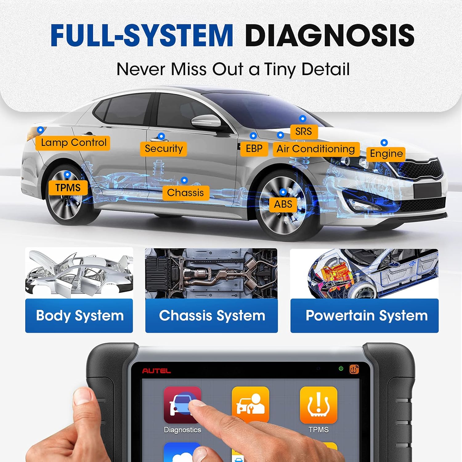 Autel MaxiPRO MP808TS, Autel Scanner with Full TPMS Service Function Updated of MP808/DS808/MP808K Diagnostic Tool , 30+ Special Functions Bi-directional Control and Wireless BT