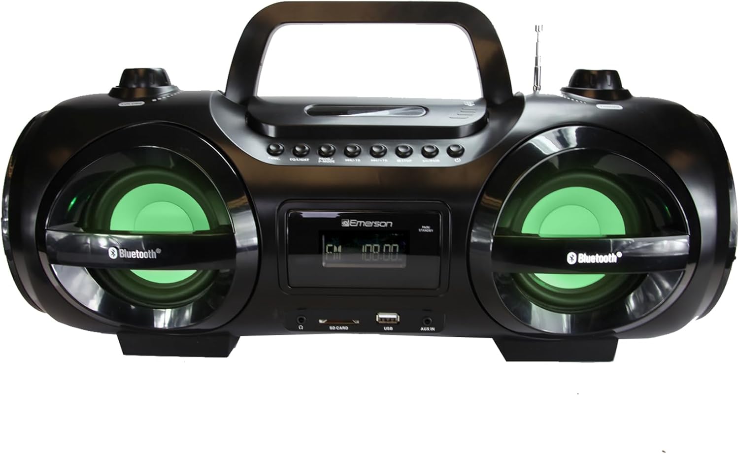 Retro Portable Boombox CD Player, Cassette, AM/FM Radio, Bluetooth, USB, LED Display, Aux-in, Headphone Jack, Battery or AC Powered, Classic Entertainment for Home & Outdoors