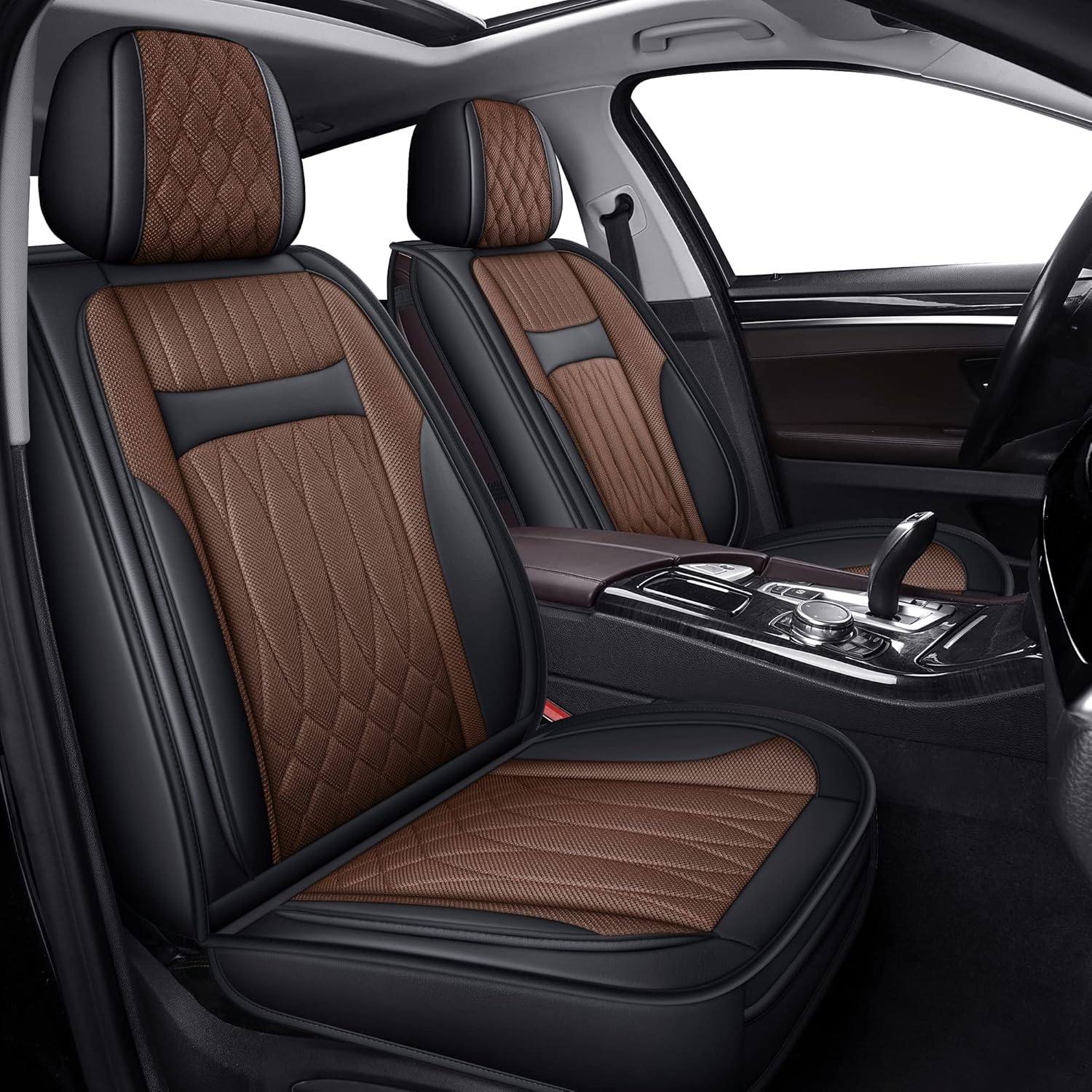 TZAUT-AXLE Leather Automotive Seats Cushion Full Set for Protectors, Front and Rear Split Bench Car Seat Covers, Easy to Install, Interior Accessories Fit Universal Cars&SUV(Rear Seat, Red)