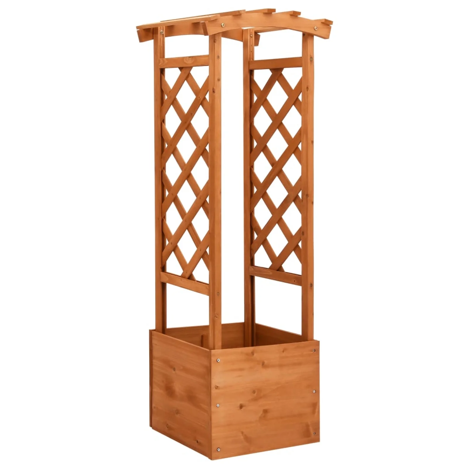 Suzicca Trellis Planter with Arch 19.3"x15.4"x51.2" Firwood - Curated Treasures Market