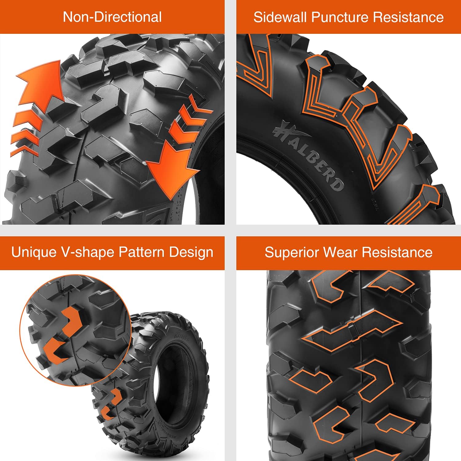 HALBERD ATV Tires, 26x9-12 & 26x11-12 6PR ATV Tires, 17mm All Terrain ATV UTV Off-Road Tires Compatible with Polaris ACE 500 Sportsman 330 450 Arctic Cat Alterra 400 Honda Pioneer 500 520(Set of 4)