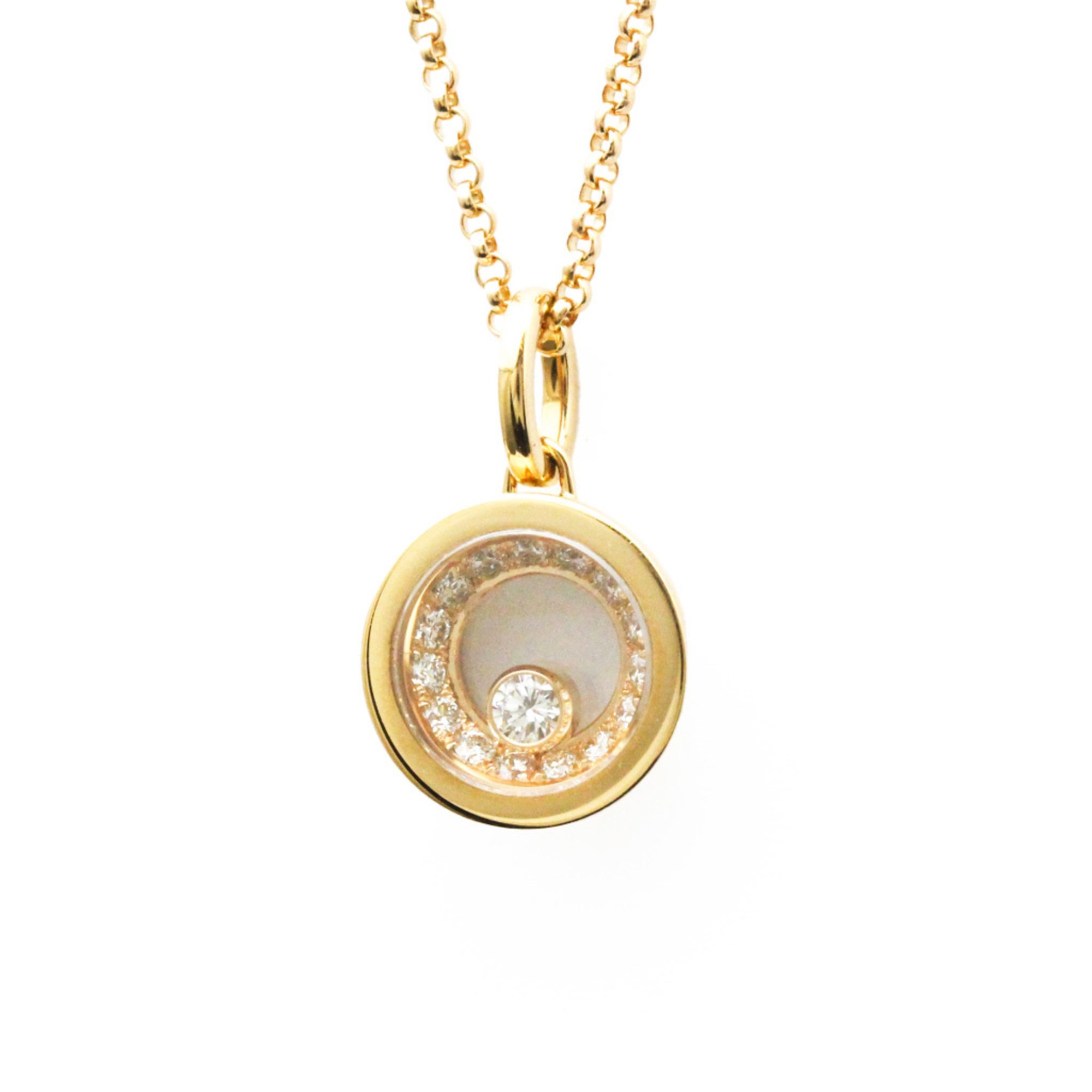 Pre-Owned Chopard Happy Diamonds Necklace 797789/5001 Pink Gold (18K) Diamond Men,Women Fashion Pendant Necklace Carat/0.32 (Pink Gold) (Good)