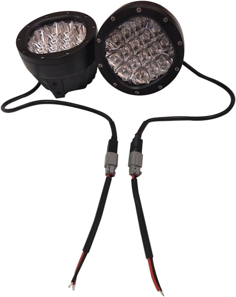 1Pair 5 Inch Round Led Driving Light 80W 8000LM Front Bumper Grille Guards Spotlights for Offroad Jeep Wrangler JK TJ YJ Ford Toyota Pickup 4WD 4X4 ATV SUV Boat Truck Bulldozer Excavator Forklift