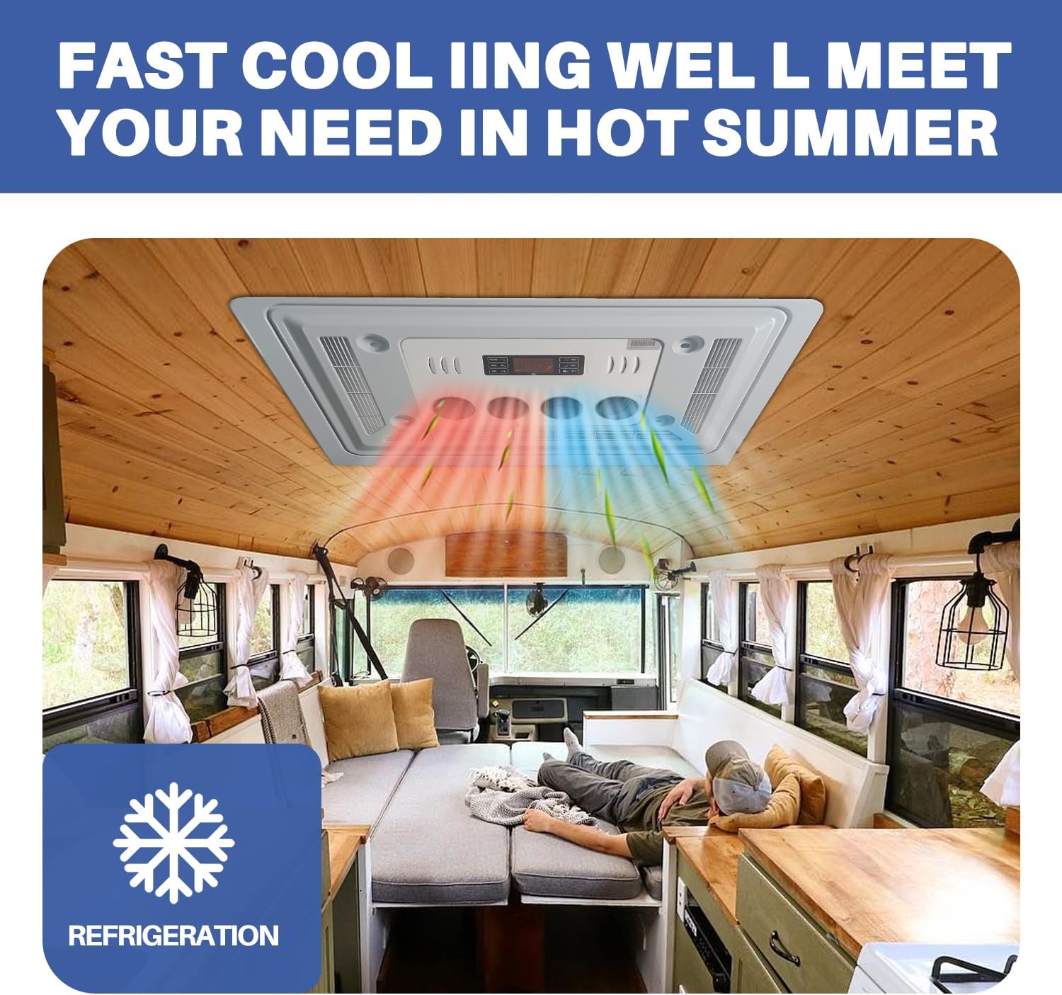 24V rv rooftop air conditioning Electric Parking dc Air Conditioner 24 volt Heating and Cooling 8000BTU Fit for Camper Van Truck Excavator Motorhome Cranes Bus SUV Car