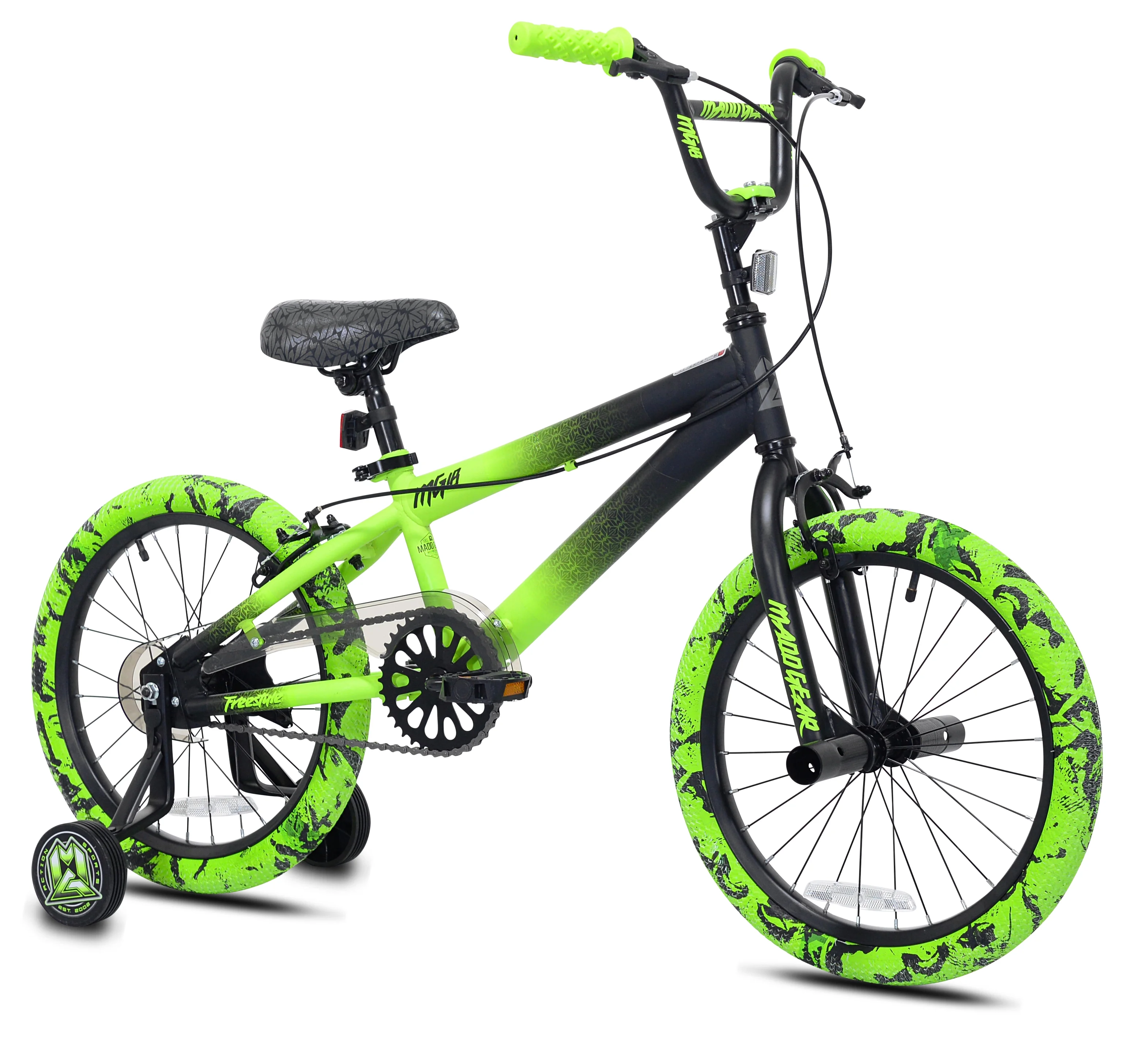 Kent Bicycles 18" Madd Gear MG18 BMX Boy's Child Bike, Black and Green