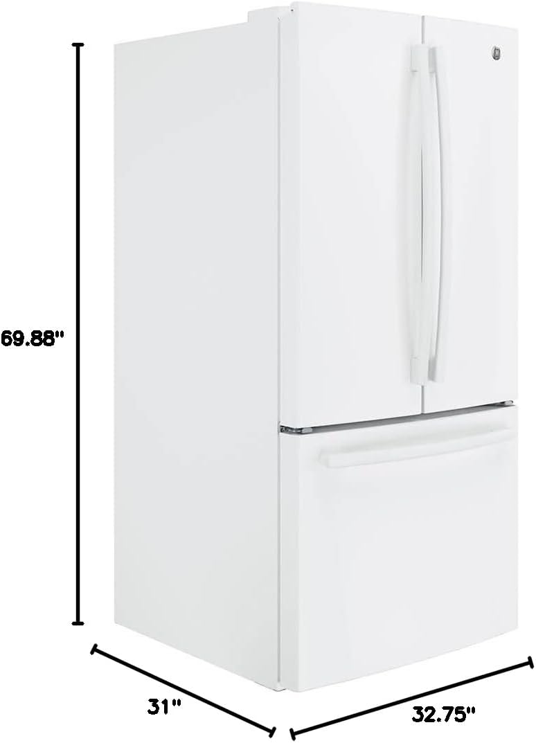 GE GWE19JGLWW French Door Refrigerator