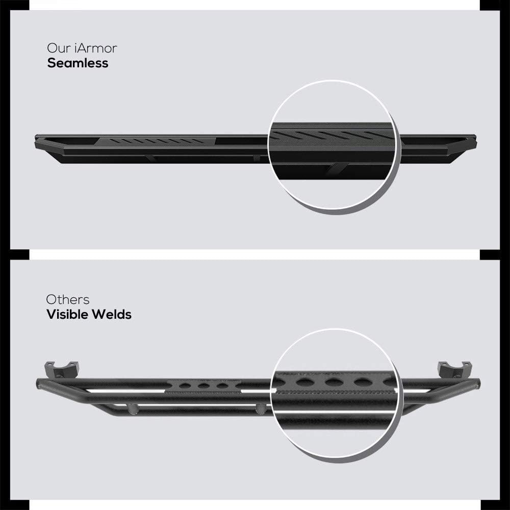 APS Off-road 6.5in Side Armor Aluminum Running Boards Compatible with Dodge Ram 1500 2002-2008 Quad Cab & 2500 3500 03-09 (Exclude Daytona Rumble Bee and SRT-10 Models) (Nerf Bars Side Steps Side Bar)