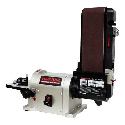 BUCKTOOL Belt Disc Sander 4 in. x 36 in. Belt and 6 in | Disc Sander Benchtop with 3/4HP Direct-Drive Motor and Portable Al Base