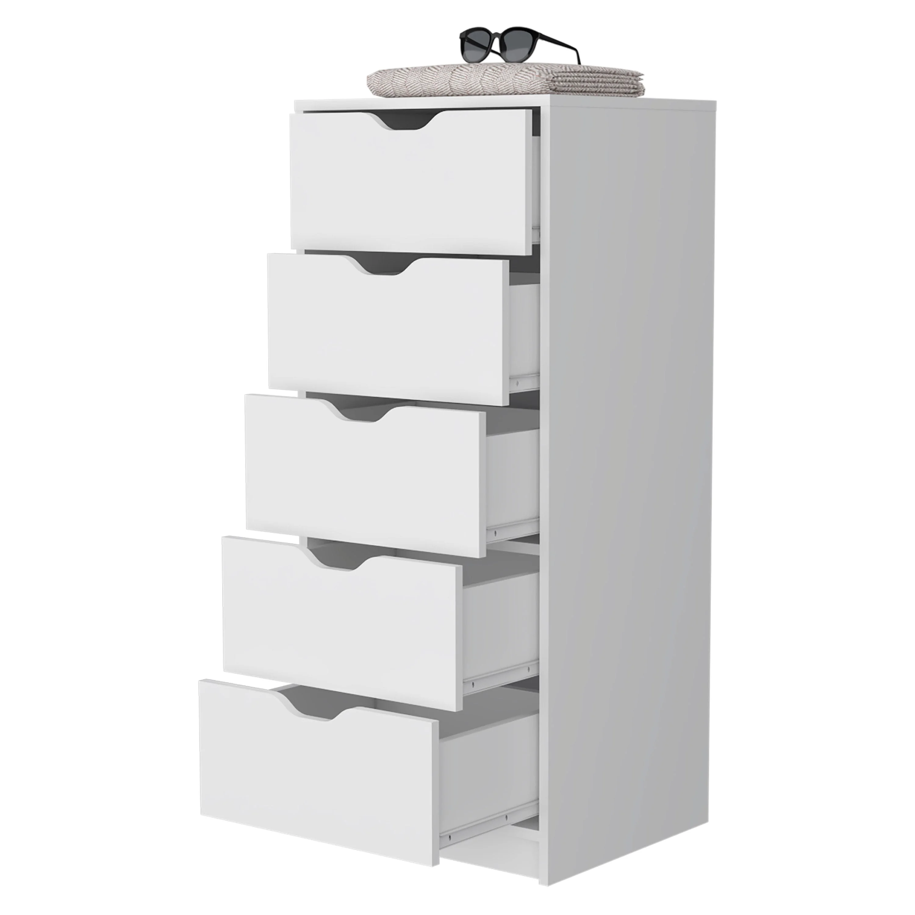 CoSoTower 5 Narrow Drawer Dresser, Tall Chest of Drawers