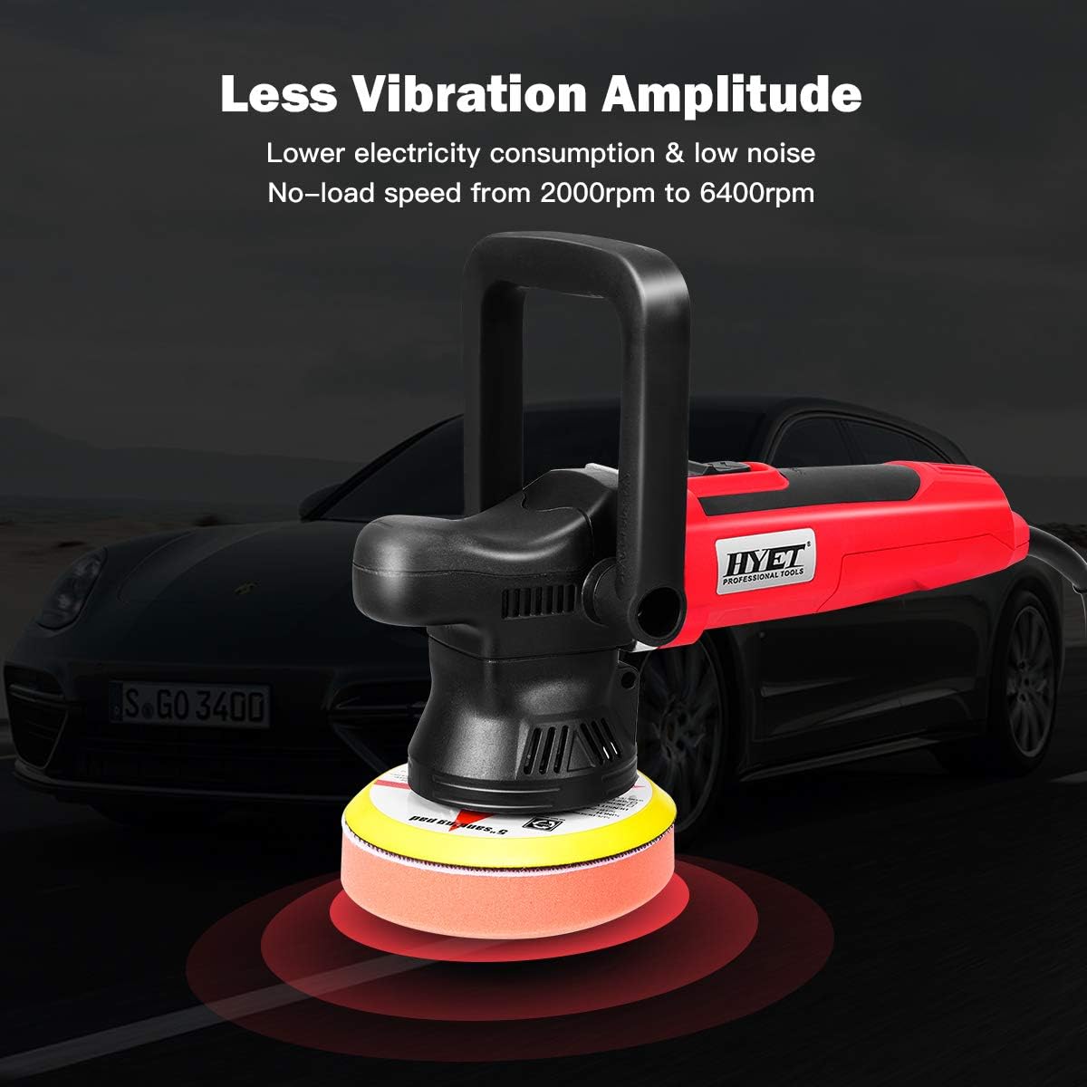 Power Tools Random Orbital Polisher Electrical Sander Variable Speed Dual-Action Grinder Buffer Kit For Auto Detail (6 inch)