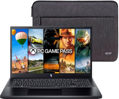 acer Nitro V Gaming Laptop, 15.6" FHD IPS Display, 144Hz, AMD Ryzen 5 7535HS, 6 Cores, GeForce RTX 4050, 16GB DDR5, 512GB SSD, Obsidian Black, Windows 11, BK, Laptop Bag, TWE Mouse Pad & Mouse