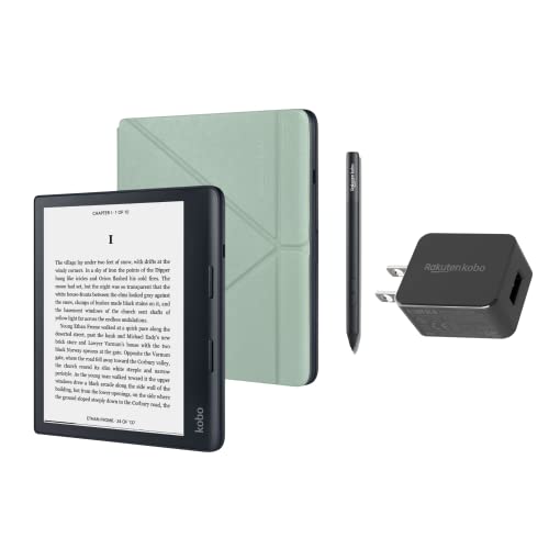 Kobo Sage | eReader | 8” HD Glare Free Touchscreen | Waterproof | Adjustable Brightness and Color Temperature | Blue Light Reduction | Bluetooth | WiFi | 32GB of Storage | Carta E Ink Technology