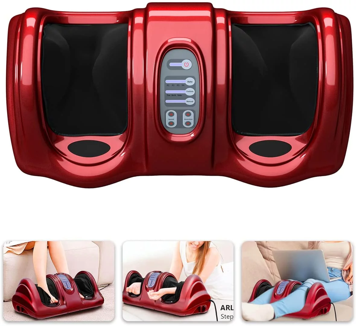 Foot Shiatsu Massager, Therapeutic Foot Massager Electric, Kneading and Rolling Reflexology for Foot, Leg Calf, Ankle, with Remote and 3 Massage Modes
