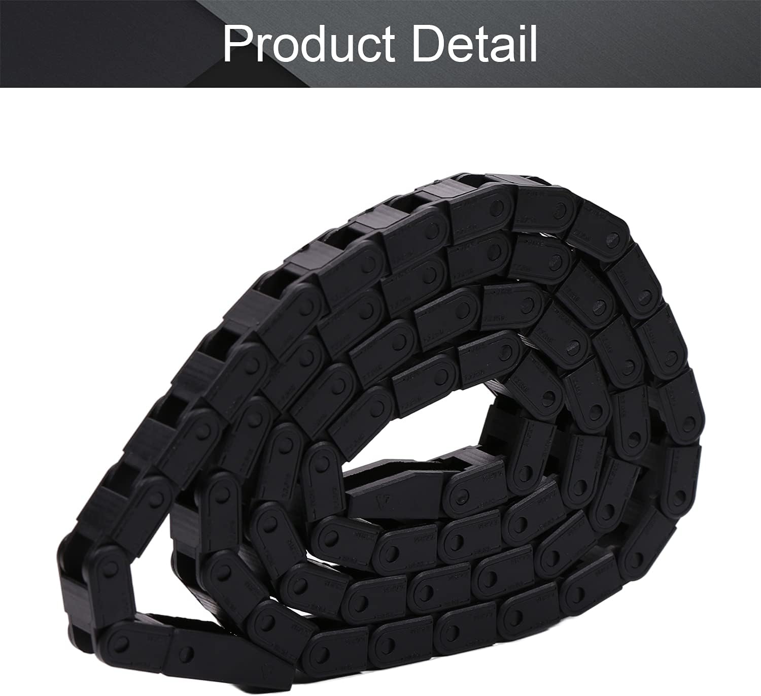 Fielect Drag Chain Cable Carrier Open Type with End Connectors R100 35X100mm 1 Meter Plastic for Electrical CNC Router Machines Black 1Pcs