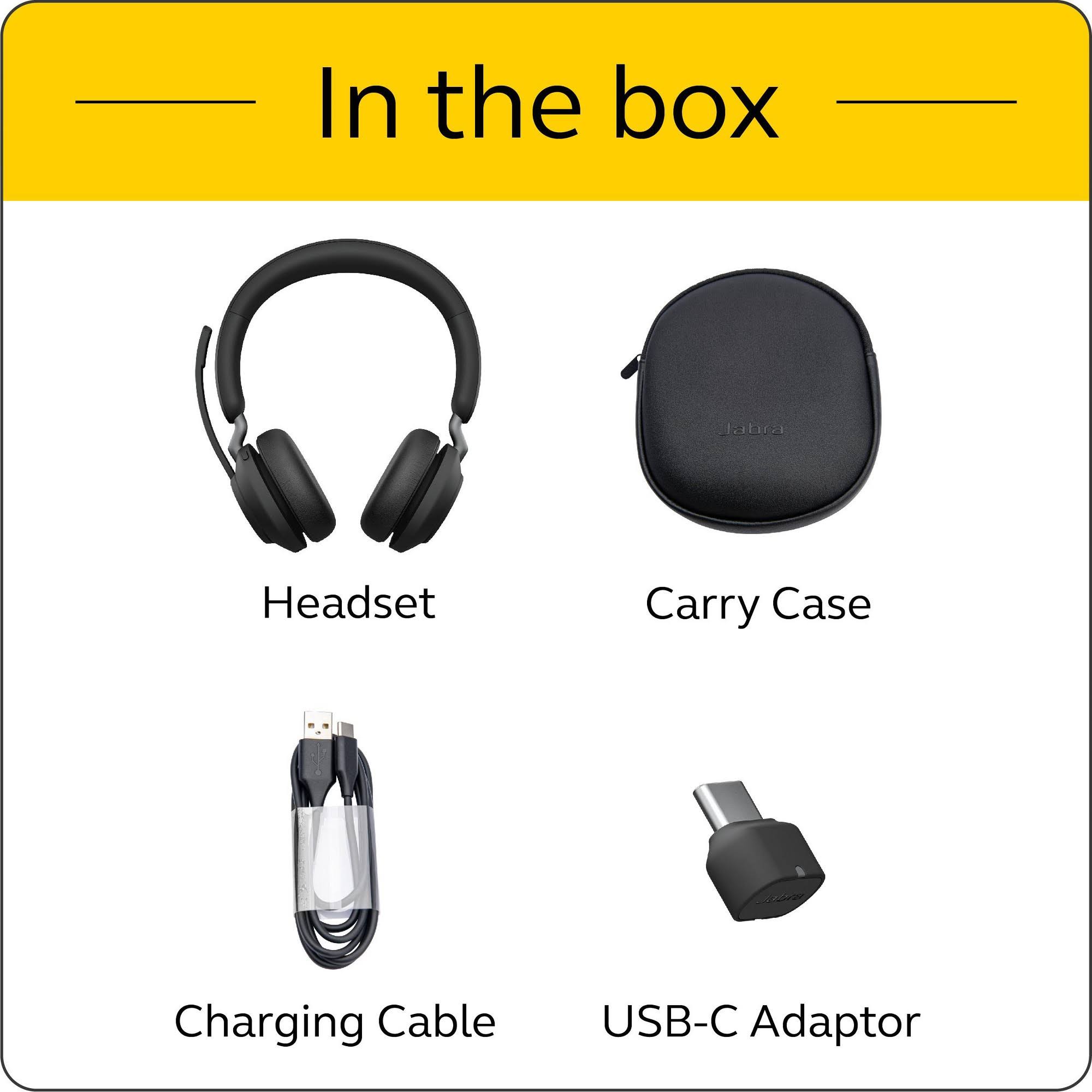 Jabra Evolve2 65 MS Stereo - Black (USB-C) Wireless Headset