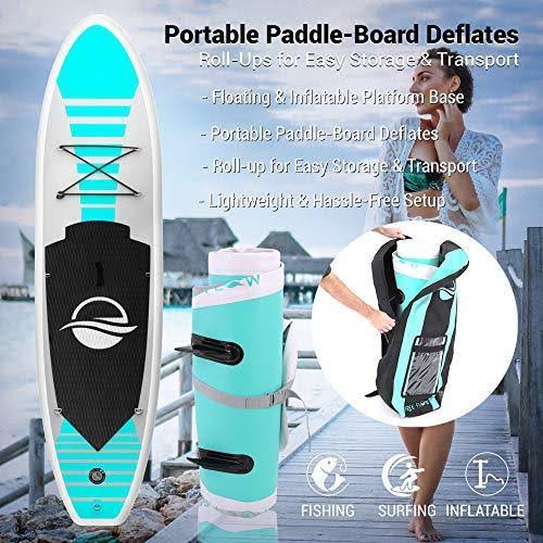 Serenelife Free Flow Inflatable Sup Stand Up Water Paddle-Board