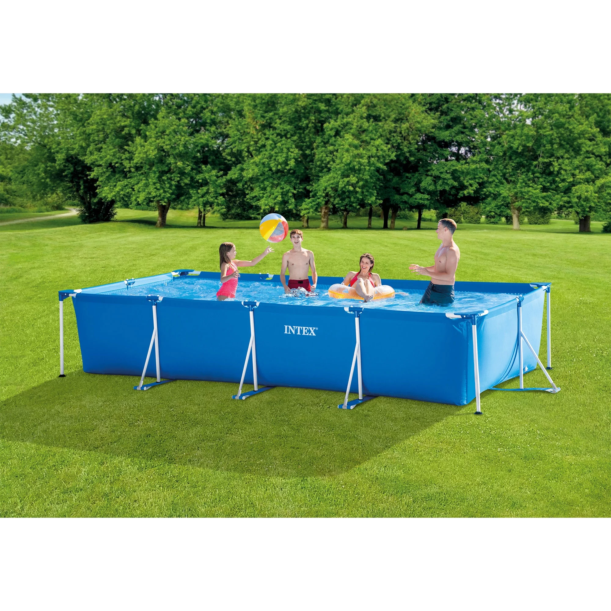 Intex 14.75' x 33" Rectangular Frame Above Ground Outdoor Swimming Pool