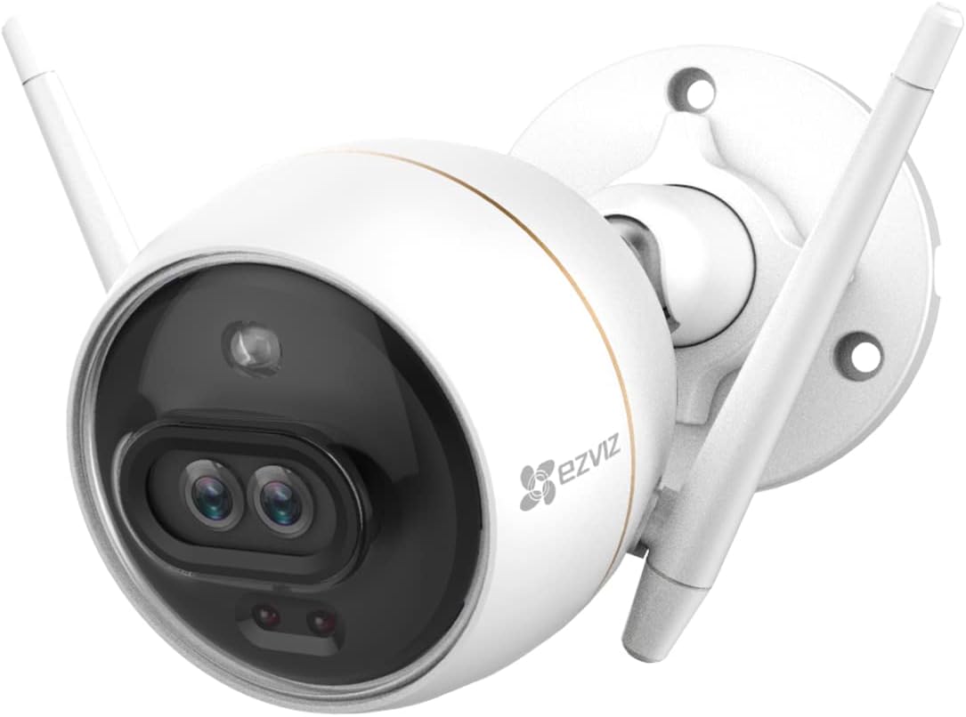 EZVIZ Outdoor Security Camera Dual Lens 1080P, Excellent Color Night Vision, Active Light & Siren Alarm with PIR Motion Detection, Weather Proof, Two-way Talk, the First Dual Lens Security Camera(C3X)