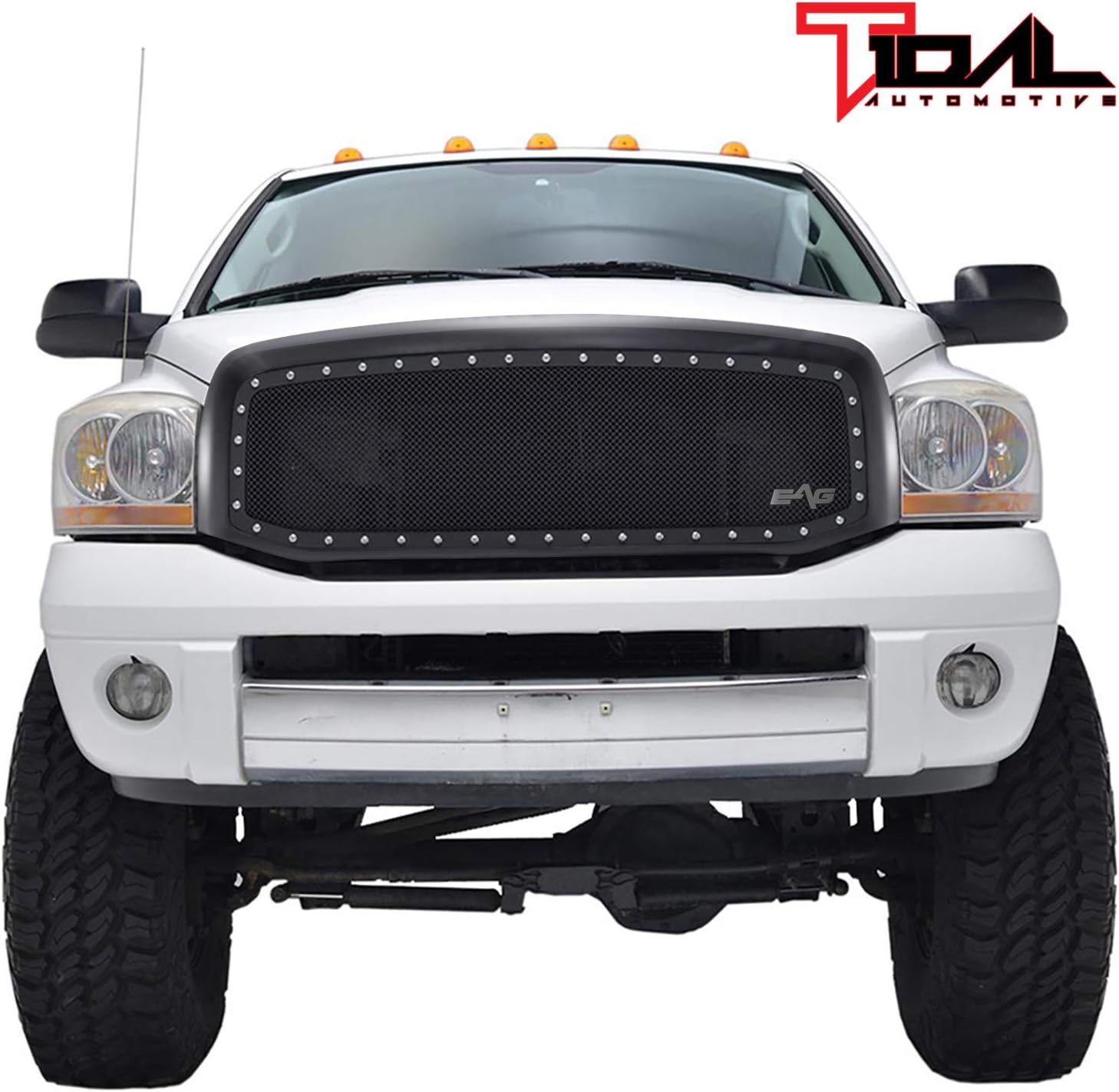 Tidal Rivet Black Steel Mesh Replacement Grille Fit for 06-08 Ram 1500/07-09 Ram 2500 3500 Grille