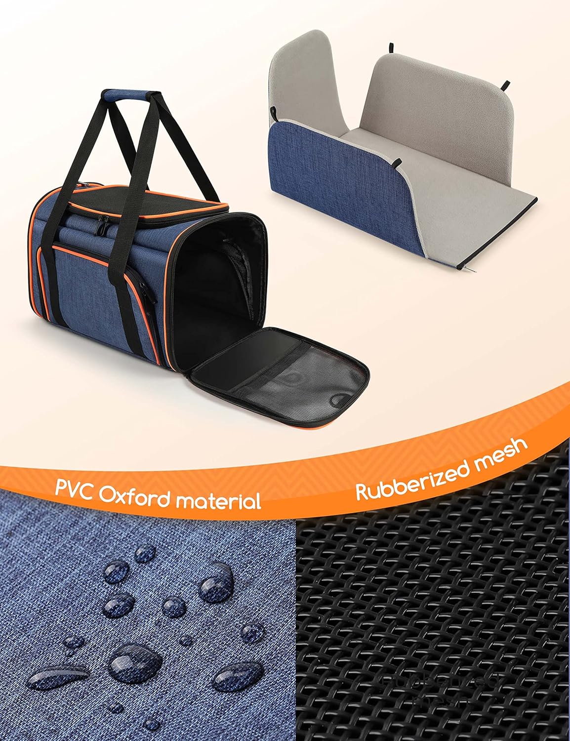 Cat Carrier, Meowant Airline Approved Pet Carrier, 3 Sides Expandable Soft Cat Carrier with Fleece Pad for Cats, Dogs, Puppy and Small Animals