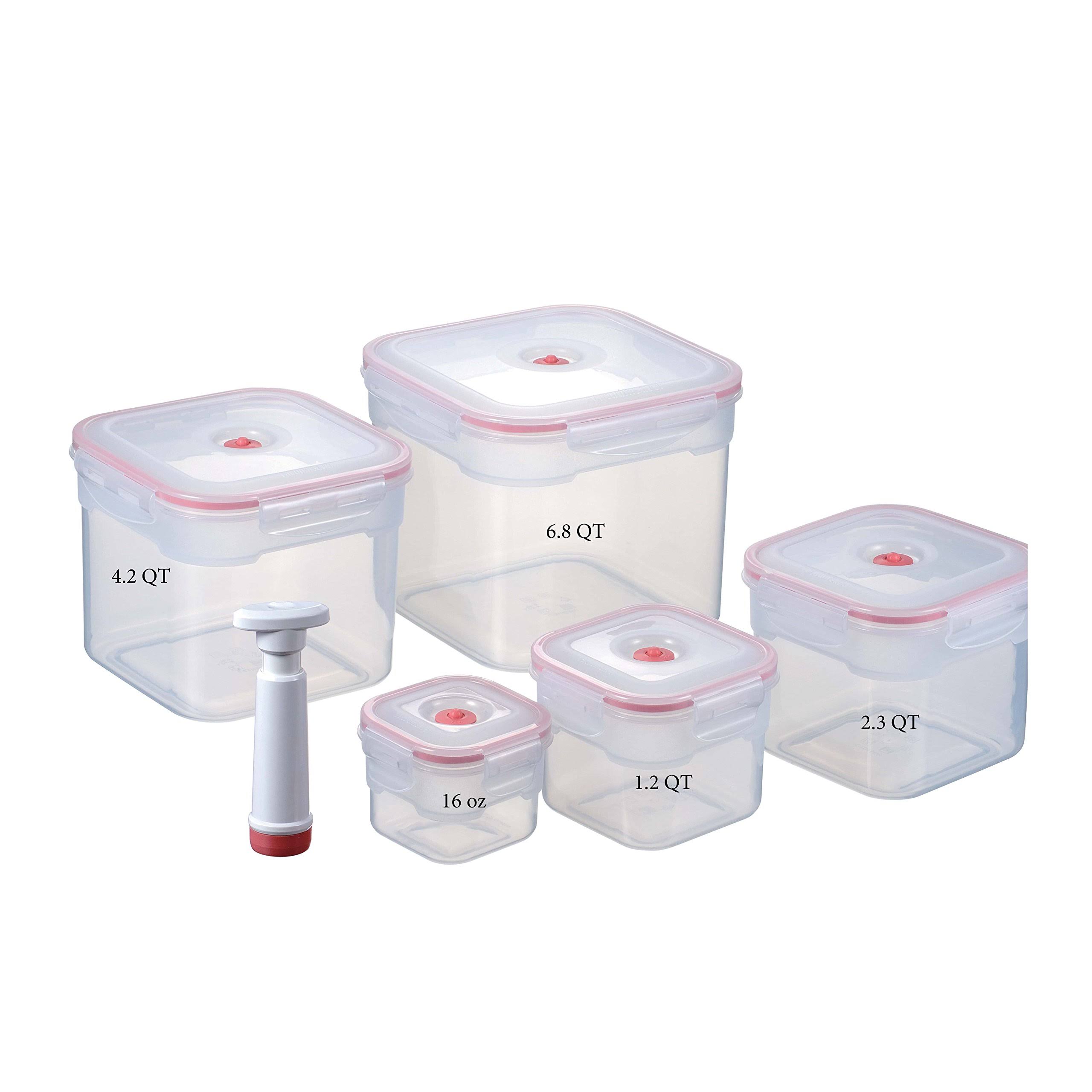 Lasting Freshness Vacuum Food Storage Containers Square 11 Piece