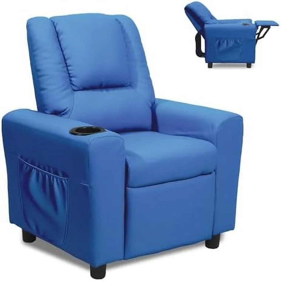 CHNJHUM Recliner Chair  Toddler Recliners for  Age 0-5 with Cup Holder  Side Pockets and Non-Slip Footstool  Small Recliner for Girls Boys Baby Bedrooms  Children's Rooms - Curated Treasures Market