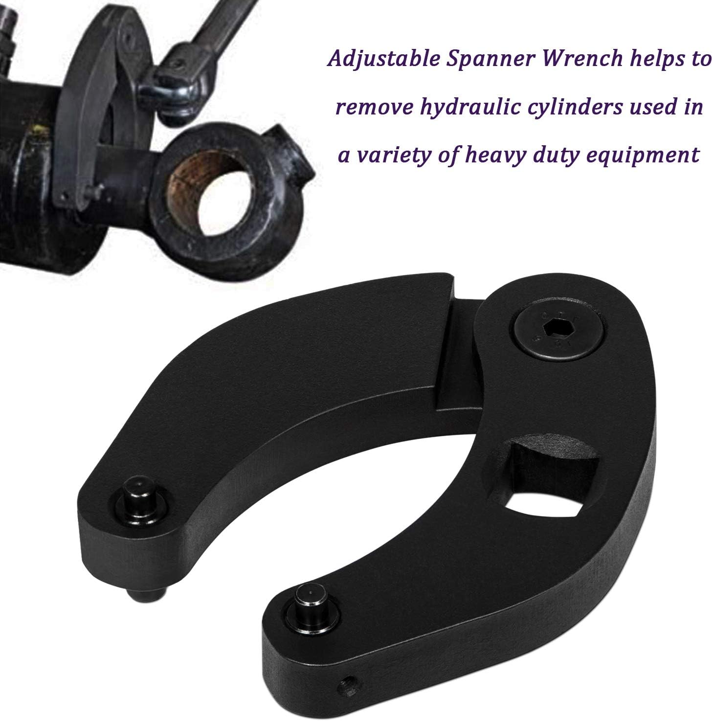 1266 Adjustable Gland Nut Wrench for Hydraulic Cylinders on Most Farm and Construction Equipment, Case 480E/580/580D/580 SE/580 ck/180 Backhoe, Case 1150h dozer, Bobcat cylinders, Hyd Cyl and etc.