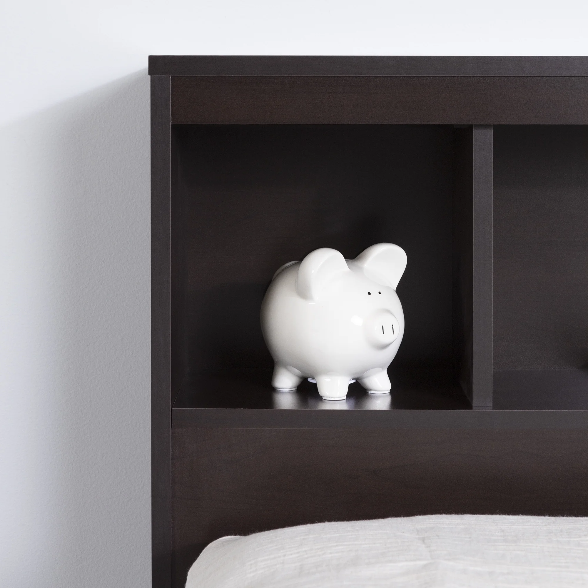 South Shore Spark 3-Drawer Storage Bed, Twin, Chocolate, with Bookcase Headboard