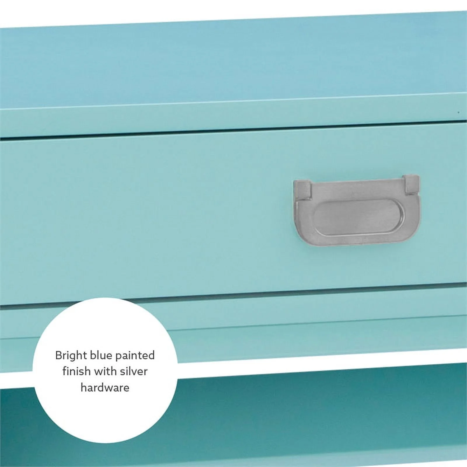 Linon Peggy Wood Two Drawer Writing Desk in Blue