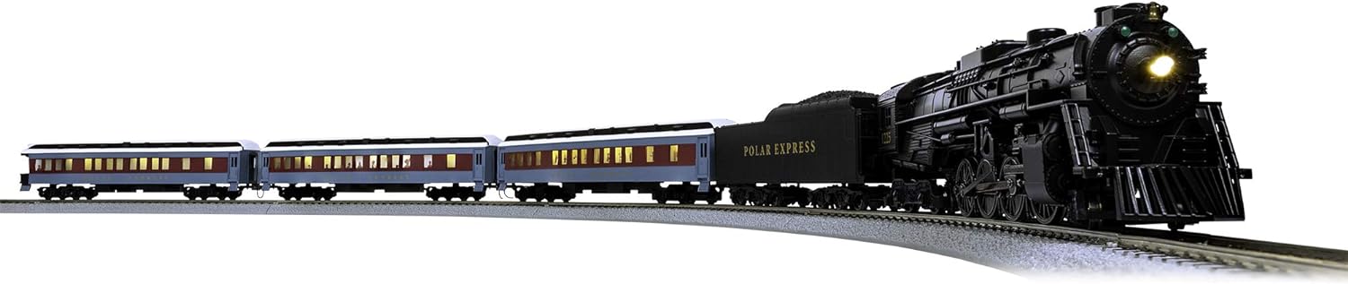 Lionel The Polar Express, Electric HO Gauge, Model Train Set w/ Remote and Bluetooth Capability + 4 Additional Pieces of 20" Radius Straight + 4 Radius Curve MagneLock Track