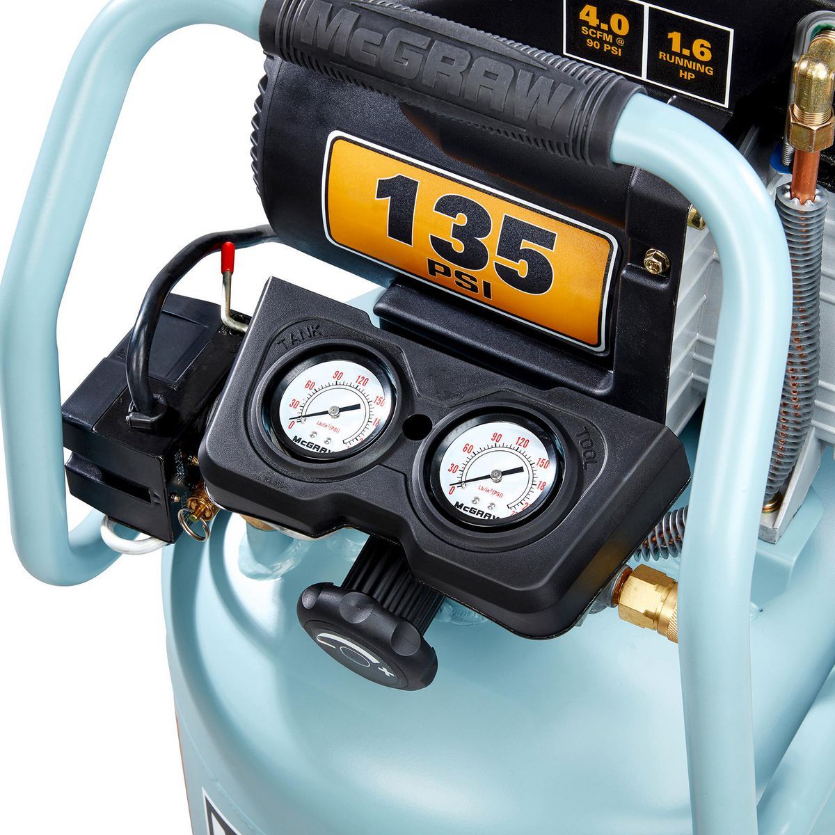 MCGRAW 20 Gallon, 135 PSI Oil-Lube Vertical Shop/Auto Air Compressor