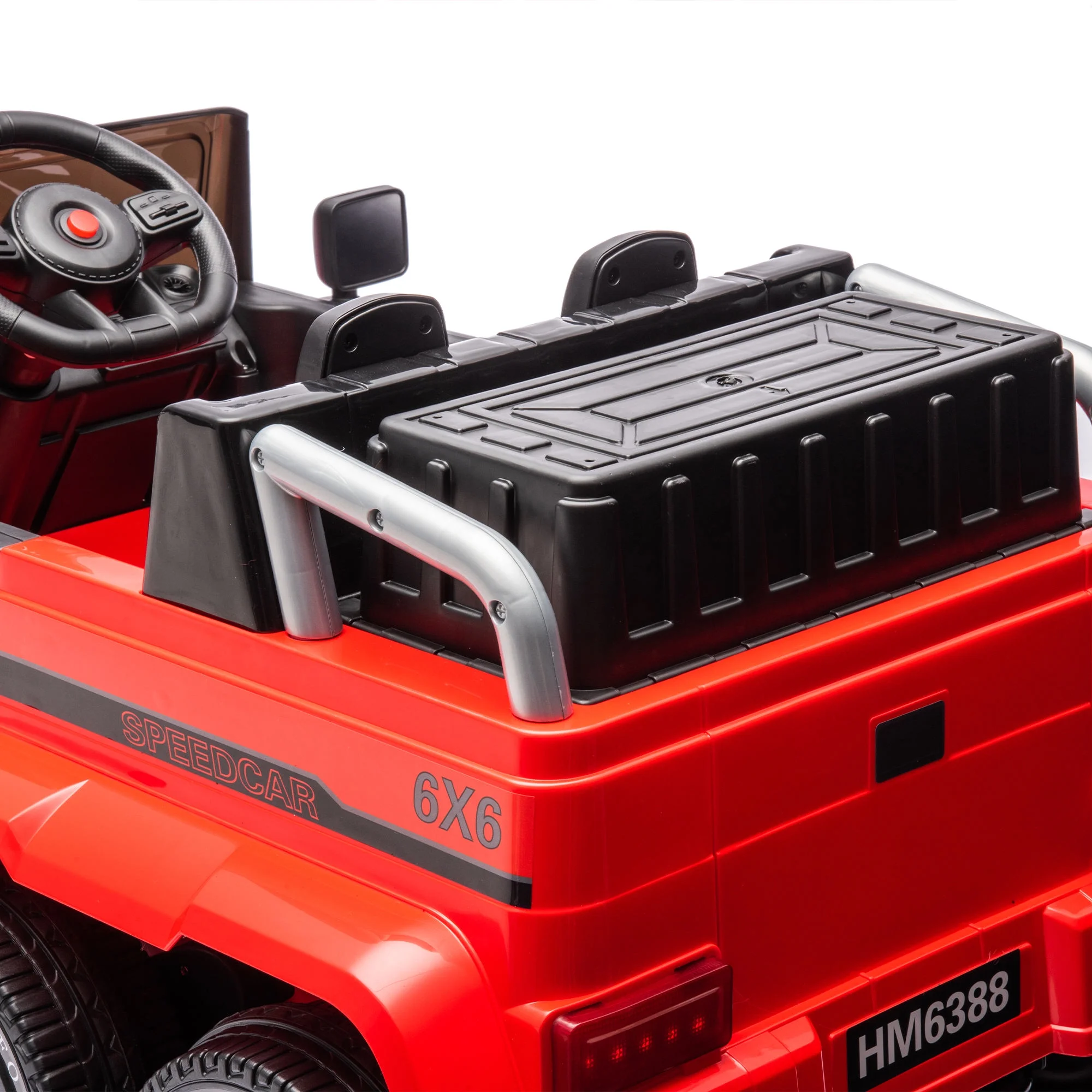 24V 4WD Ride on Car Truck w/Remote Control, Ride on Car for Kids Battery Powered, with Storage Function, Music and Lights, Five-Point Safety Belt, Rocking Chair Mode for Boys and Girls Red - Curated Treasures Market