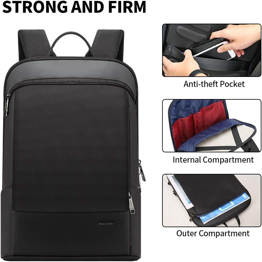 BOPAI 17 inch Super Slim Laptop Backpack Men Anti Theft Backpack Waterproof College Backpack Travel Laptop Backpack for Men Business Laptop Backpack Casual Daypack Men
