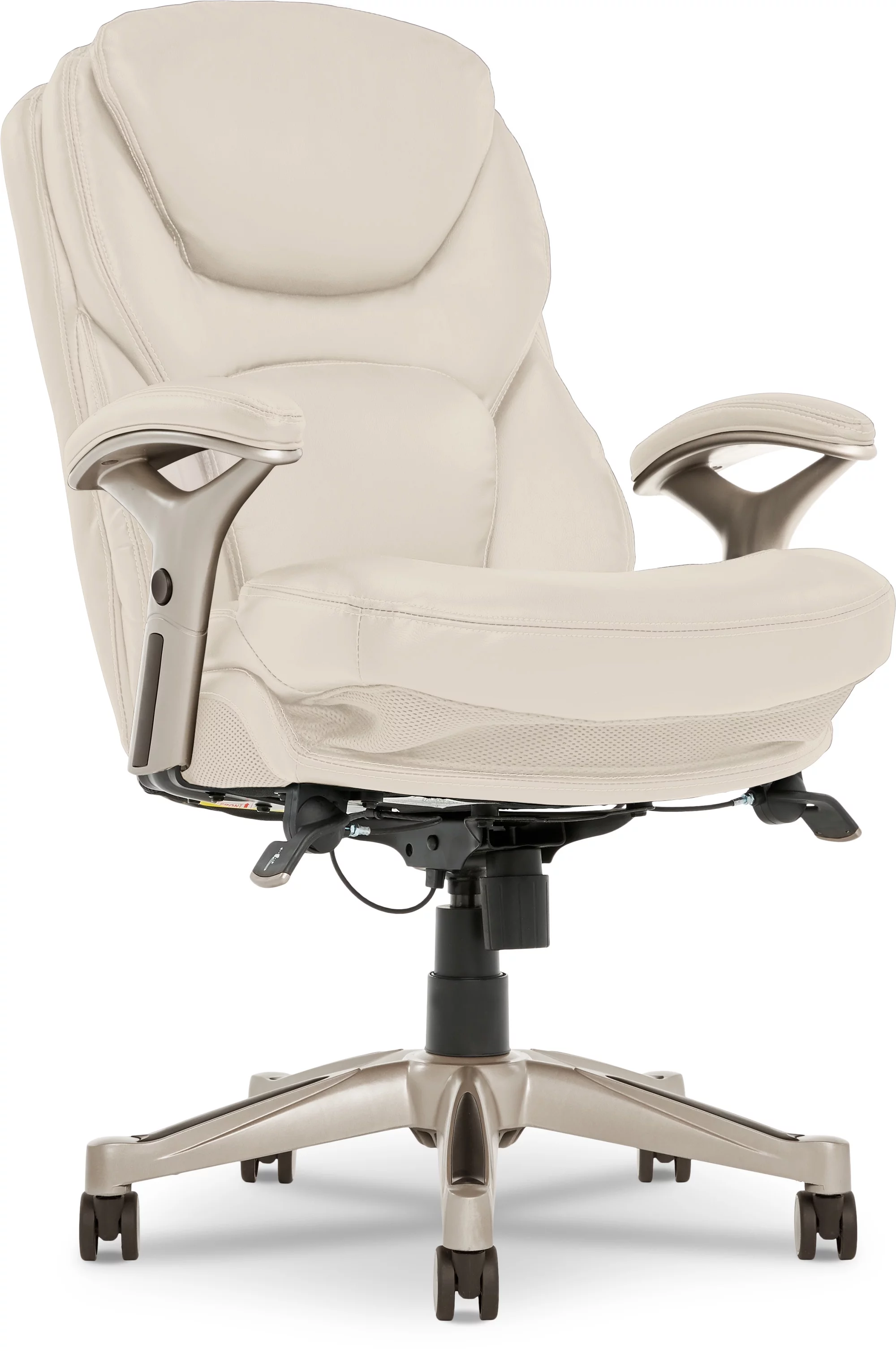 Serta Bonded Leather Office Chair with True Wellness BIM Tech, 250 lb. Capacity, Ivory