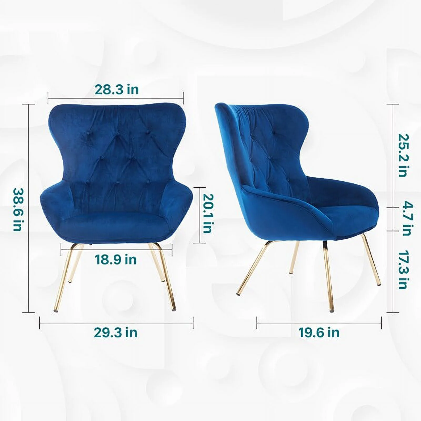 Furniture of America Waters Mid-Century Modern Blue Metal Office Chair by