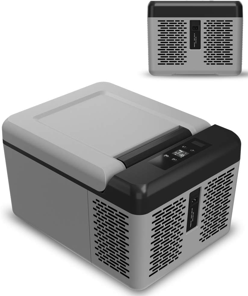 Portable Cooler Freezer/Refrigerator Cooler AC/DC Compressor Electric Cooler Trolley Wheels for Truck RV Boat Party Travel Picnic Outdoor Camping